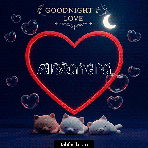 GIF de Alexandra - Buenas noches amor con gatos