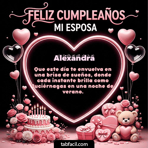 GIF Animado de Feliz Cumpleaños para Alexandra - Feliz Cumpleaños Mi Esposa
