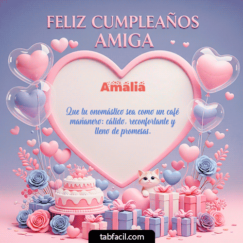 GIF Animado de Feliz Cumpleaños para Amalia - Feliz Cumpleaños Amiga