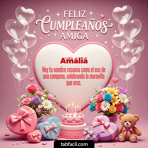 GIF Animado de Feliz Cumpleaños para Amalia - Feliz Cumpleaños Amiga
