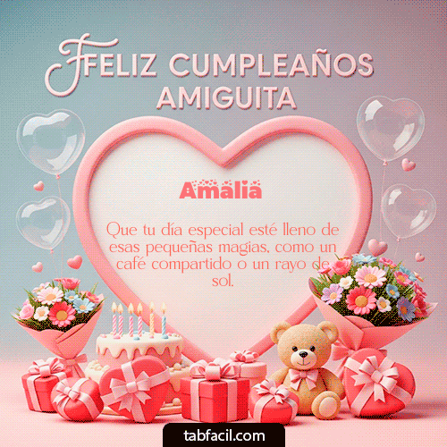 GIF Animado de Feliz Cumpleaños para Amalia - Feliz Cumpleaños Amiguita