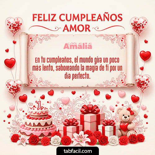GIF Animado de Feliz Cumpleaños para Amalia - Feliz Cumpleaños Amor