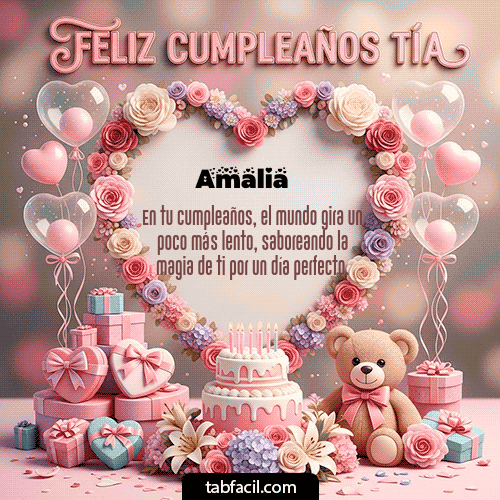 GIF Animado de Feliz Cumpleaños para Amalia - Feliz Cumpleaños Tía