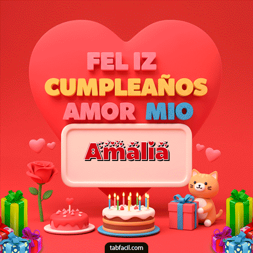 GIF Animado de Feliz Cumpleaños para Amalia - 💖 Feliz Cumpleaños Amor Mio