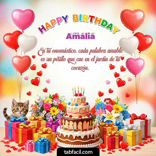 GIF Animado de Feliz Cumpleaños para Amalia - Happy BirthDay
