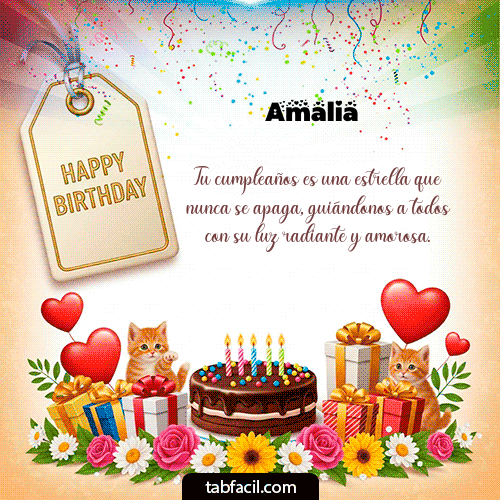 GIF Animado de Feliz Cumpleaños para Amalia - Happy BirthDay