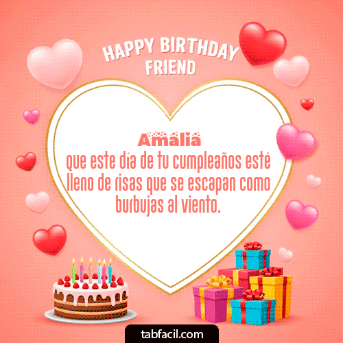 GIF Animado de Feliz Cumpleaños para Amalia - Happy Birthday Friend