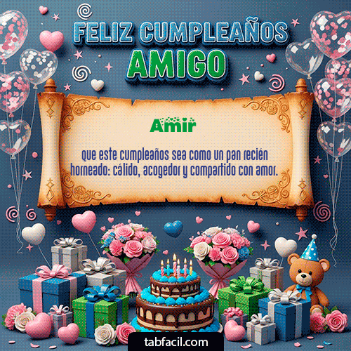 GIF Animado de Feliz Cumpleaños para Amir - Feliz Cumpleaños Amigo