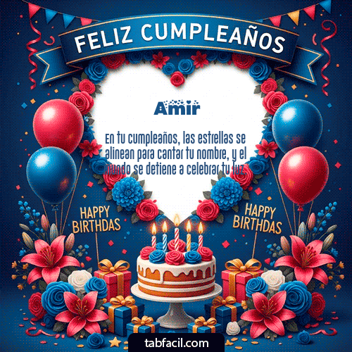 GIF Animado de Feliz Cumpleaños para Amir - Feliz Cumpleaños Amigo