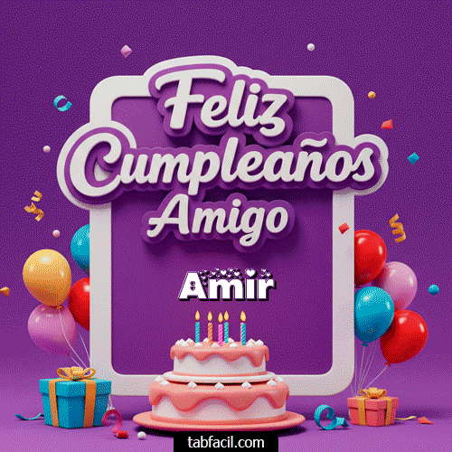 GIF Animado de Feliz Cumpleaños para Amir - 🥂 Feliz Cumpleaños Amigo