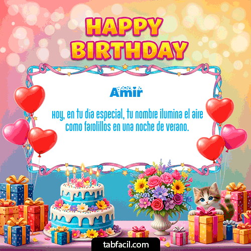GIF Animado de Feliz Cumpleaños para Amir - Happy BirthDay