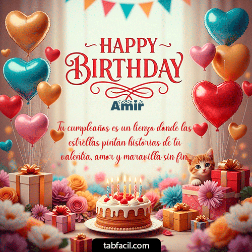 GIF Animado de Feliz Cumpleaños para Amir - Happy BirthDay