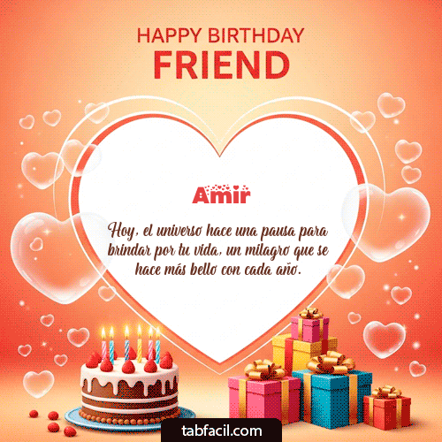 GIF Animado de Feliz Cumpleaños para Amir - Happy Birthday Friend