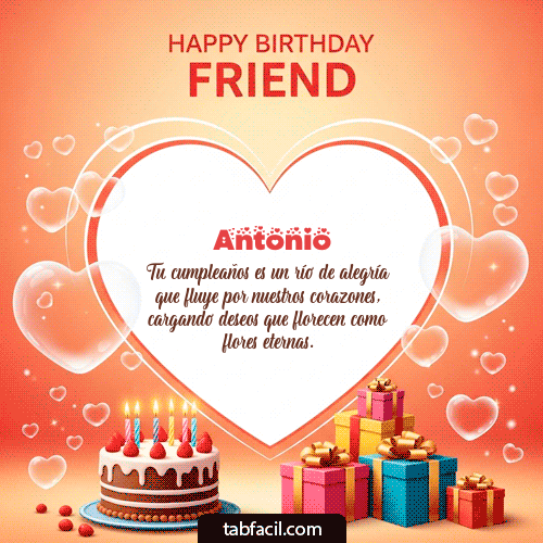 GIF Animado de Feliz Cumpleaños para Antonio - Happy Birthday Friend