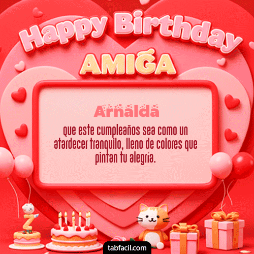 GIF Animado de Feliz Cumpleaños para Arnalda - 🍰 Happy BirthDay Amiga