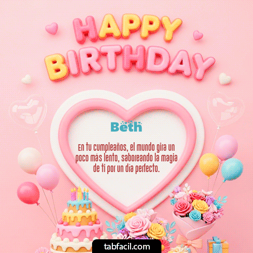 GIF de Beth - Happy Birthday Amiga