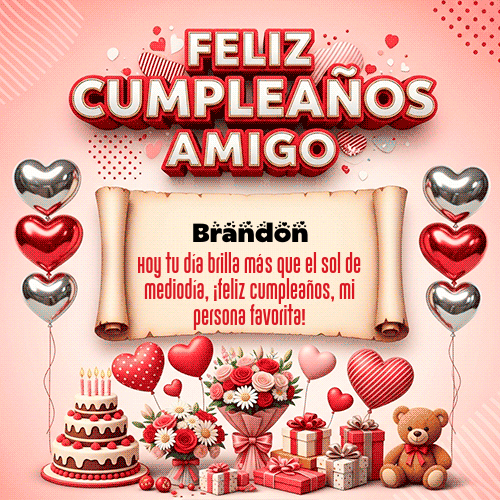 GIF Animado de Feliz Cumpleaños para Brandon - Feliz Cumpleaños Amigo