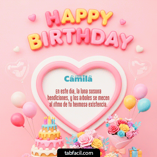 GIF Animado de Feliz Cumpleaños para Camila - Happy Birthday Amiga