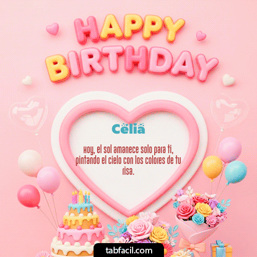 GIF Animado de Feliz Cumpleaños para Celia - Happy Birthday Amiga