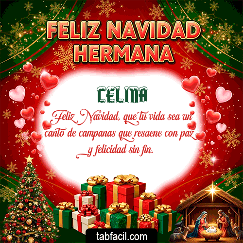 GIF Animado de Feliz Navidad para Celina - Feliz Navidad Hermana