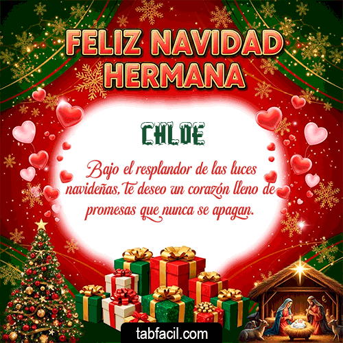 GIF Animado de Feliz Navidad para Chloe - Feliz Navidad Hermana
