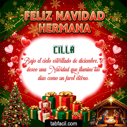 GIF de Cilla - Feliz Navidad Hermana