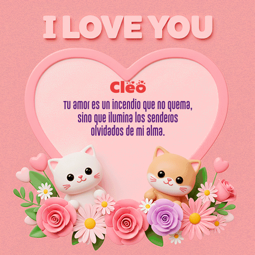 GIF Animado de Feliz Dia Amor para Cleo - Te Amo!!!