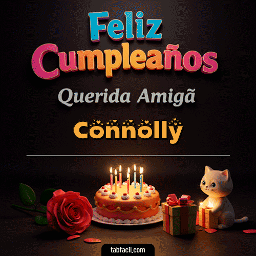 GIF Animado de Feliz Cumpleaños para Connolly - 🥳 Feliz Cumpleaños Querida Amiga