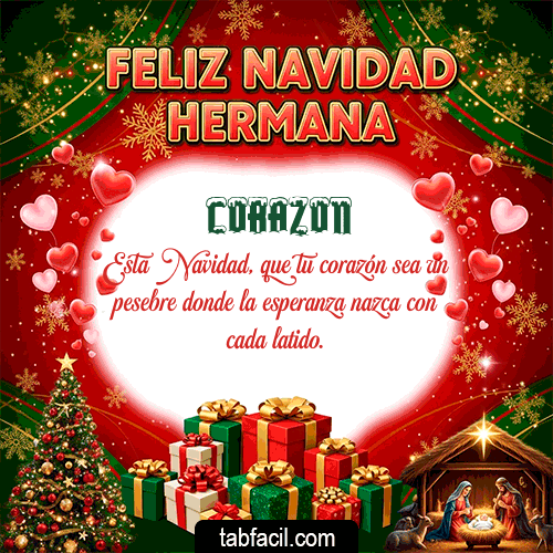 Ver GIF de Feliz Navidad Hermana GIF de Corazon - Feliz Navidad Hermana