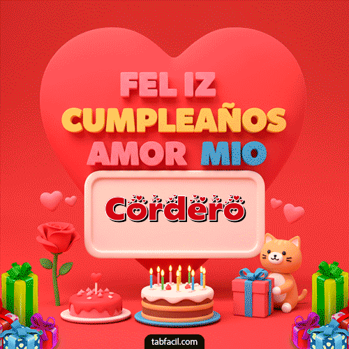 GIF Animado de Feliz Cumpleaños para Cordero - 💖 Feliz Cumpleaños Amor Mio