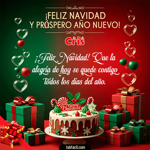 GIF Animado de Feliz Navidad para Cris - Feliz Navidad y Próspero Año Nuevo