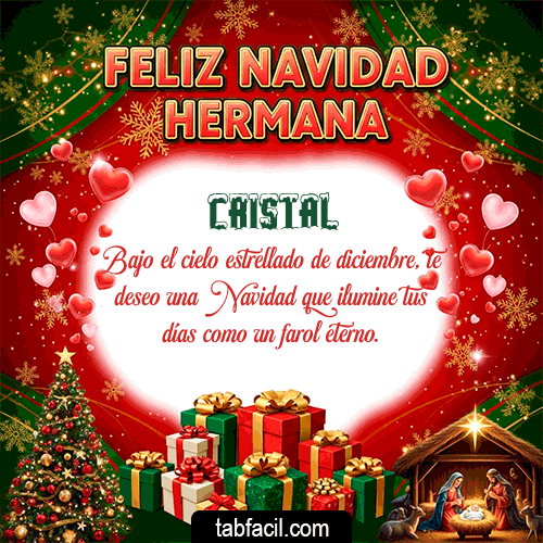 GIF de Cristal - Feliz Navidad Hermana