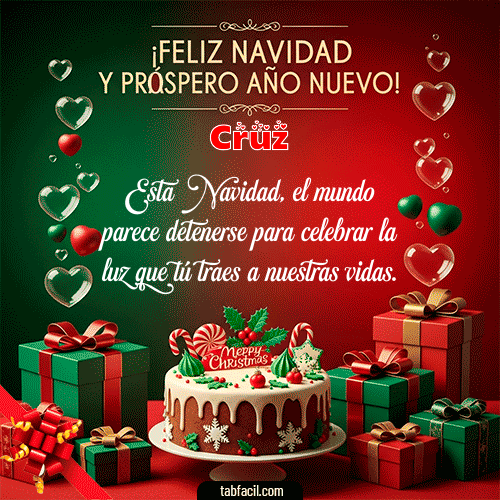 GIF Animado de Feliz Navidad para Cruz - Feliz Navidad y Próspero Año Nuevo