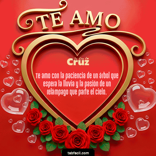 GIF Animado de Feliz Dia Amor para Cruz - Te Amo