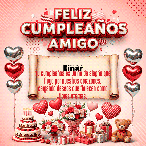 GIF Animado de Feliz Cumpleaños para Einar - Feliz Cumpleaños Amigo