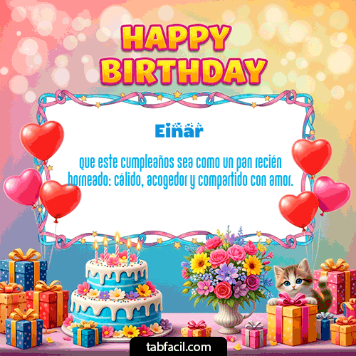 GIF Animado de Feliz Cumpleaños para Einar - Happy BirthDay