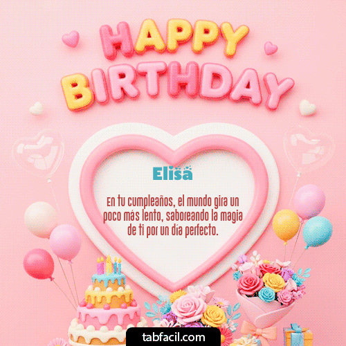 GIF Animado de Feliz Cumpleaños para Elisa - Happy Birthday Amiga