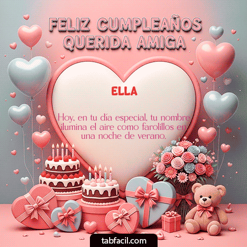 GIF de Ella - Feliz Cumpleaños Querida Amiga!!