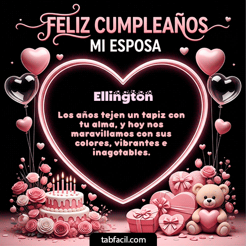 GIF Animado de Feliz Cumpleaños para Ellington - Feliz Cumpleaños Mi Esposa