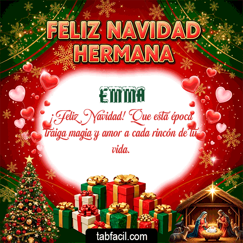 GIF de Emma - Feliz Navidad Hermana