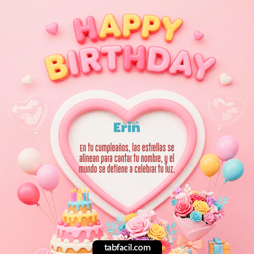 GIF de Erin - Happy Birthday Amiga