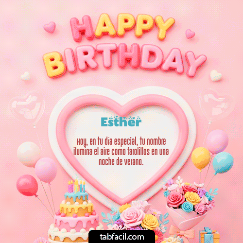 GIF Animado de Feliz Cumpleaños para Esther - Happy Birthday Amiga