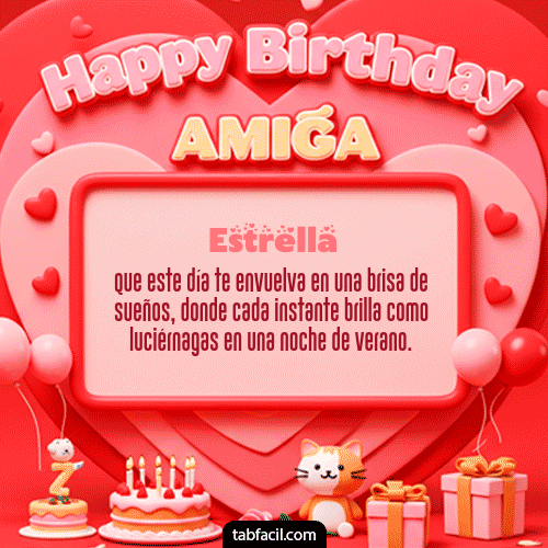 Ver GIF de 🍰 Happy BirthDay Amiga GIF de Estrella - 🍰 Happy BirthDay Amiga