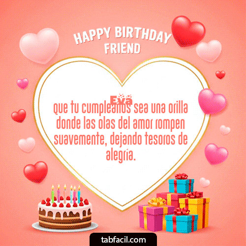 GIF Animado de Feliz Cumpleaños para Eva - Happy Birthday Friend