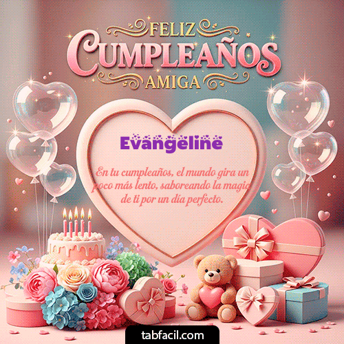 GIF Animado de Feliz Cumpleaños para Evangeline - Amiga Feliz Cumpleaños
