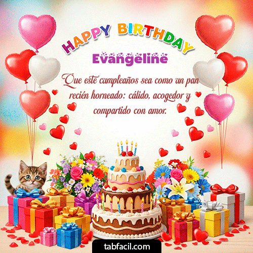 GIF Animado de Feliz Cumpleaños para Evangeline - Happy BirthDay