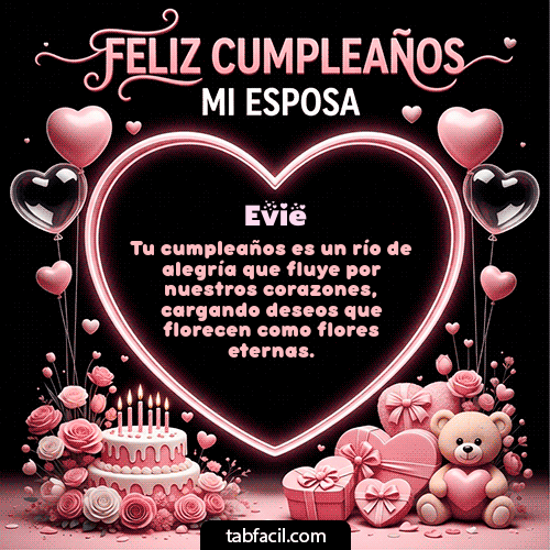 GIF Animado de Feliz Cumpleaños para Evie - Feliz Cumpleaños Mi Esposa