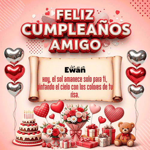 GIF Animado de Feliz Cumpleaños para Ewan - Feliz Cumpleaños Amigo
