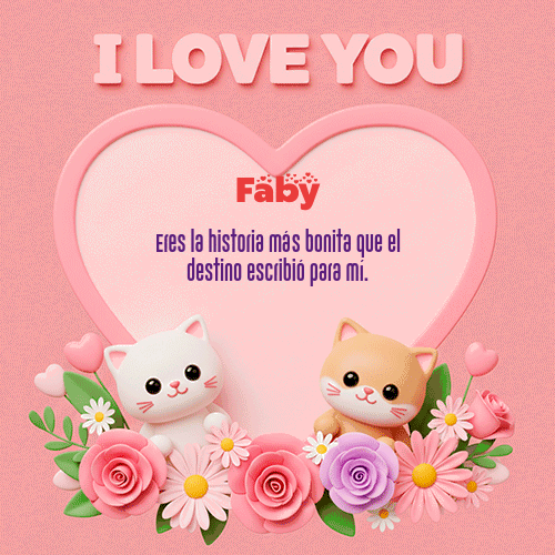 GIF Animado de Feliz Dia Amor para Faby - Te Amo!!!