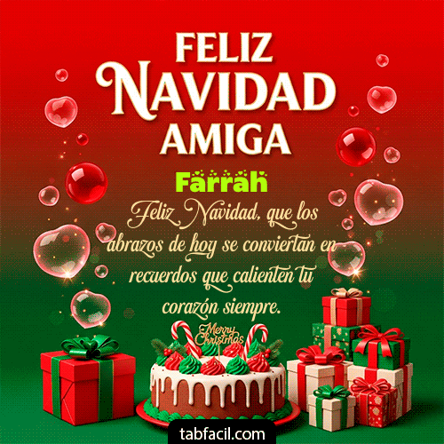 GIF Animado de Feliz Navidad para Farrah - Feliz Navidad Amiga